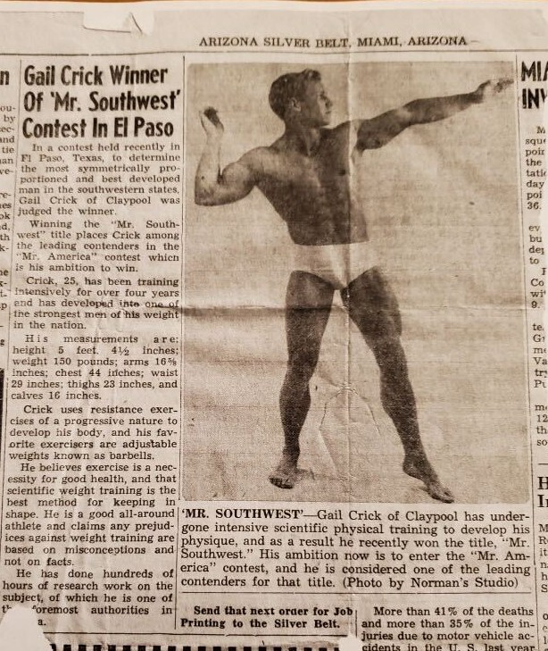 Arizona Silver Belt - Gail Crick Winner of Mr. Southwest Contest