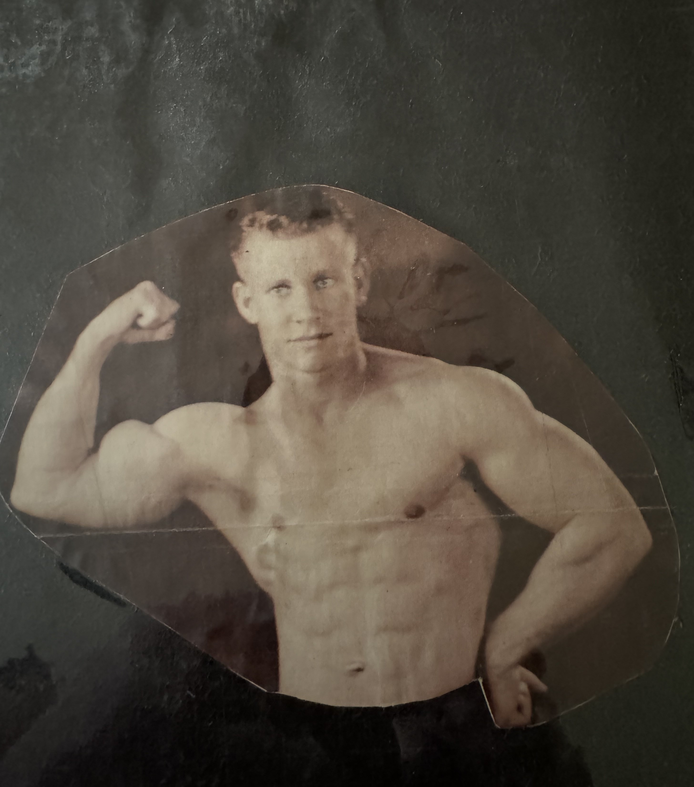 Gail Crick - early oval portrait, single bicep