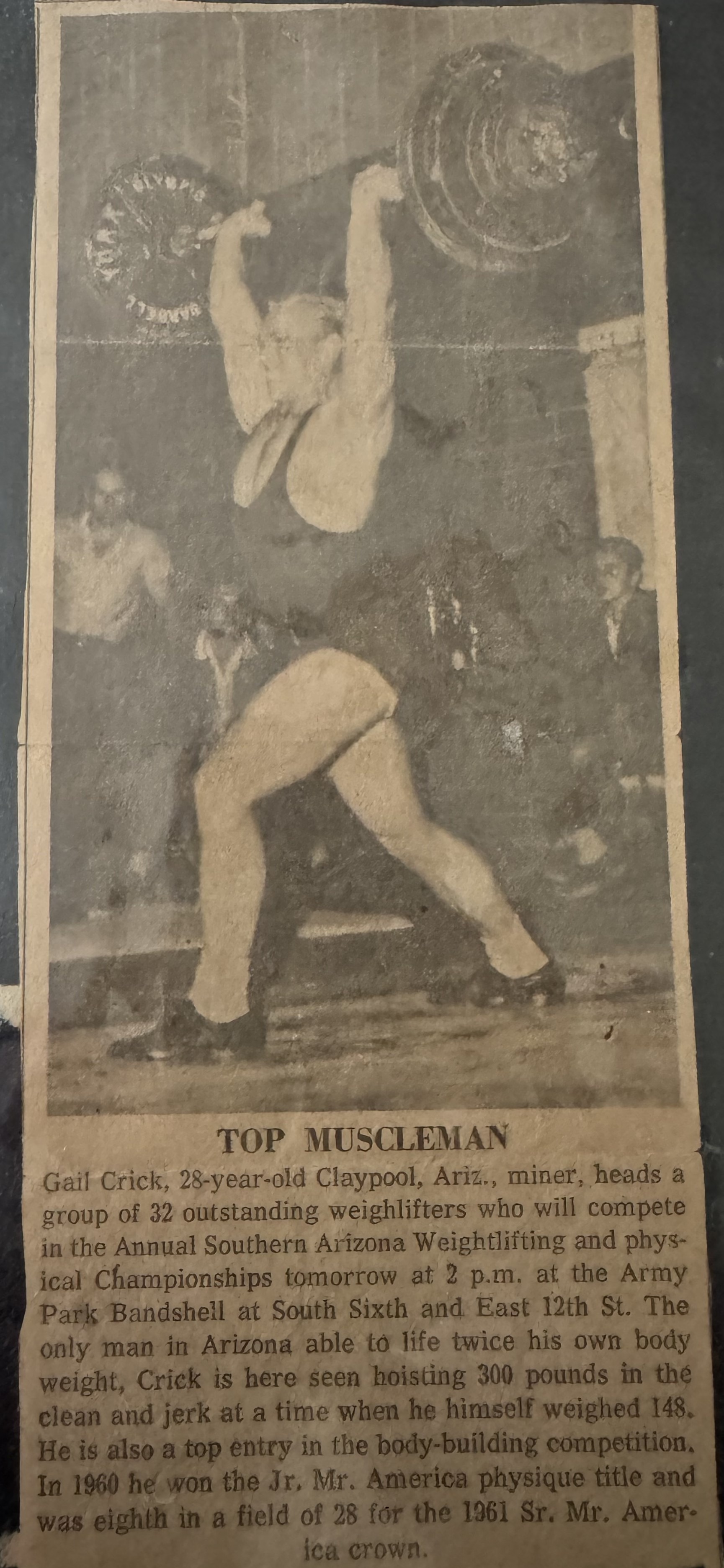 Top Muscle Man article featuring Gail Crick