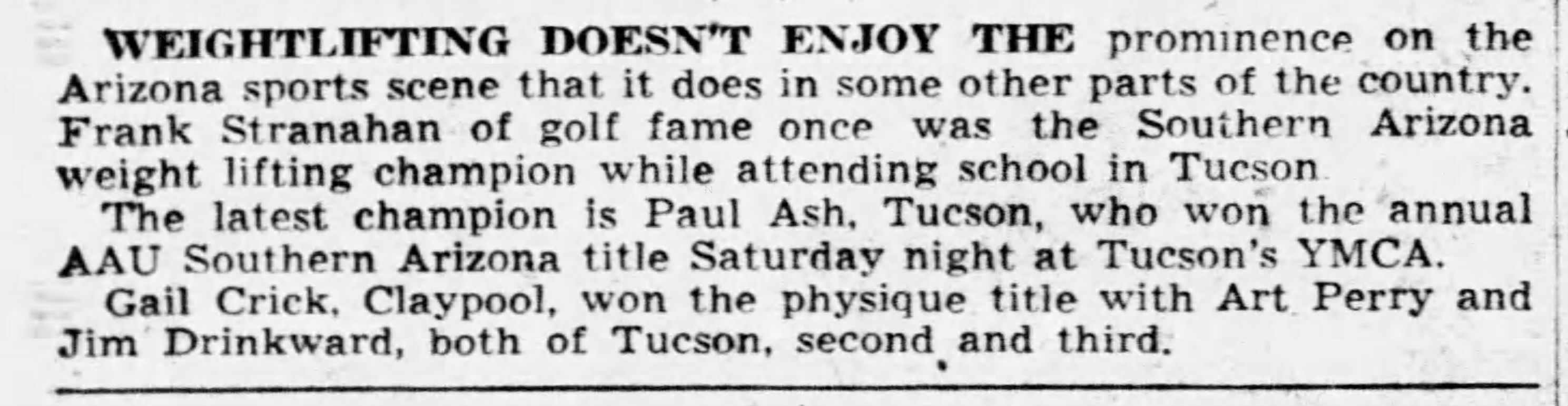 Arizona Republic, February 5 1953 - weightlifting coverage