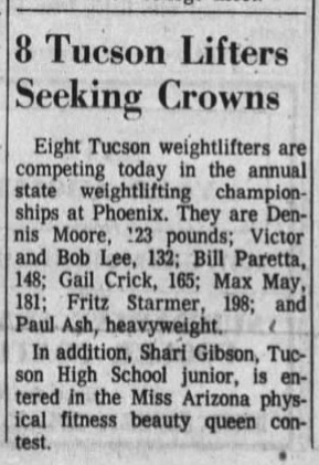 Tucson Citizen, May 2 1964 - 8 Tucson Lifters Seeking Crowns